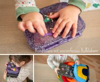 LEKKABOX Brotdose Glamour Lunchbox 880 ml mit 4 Fächern - pink glitzer ( Gravur - Namen möglich )