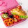 LEKKABOX Brotdose Glamour Lunchbox 880 ml mit 4 Fächern - pink glitzer ( Gravur - Namen möglich )
