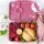 LEKKABOX Brotdose Glamour Lunchbox 880 ml mit 4 Fächern - pink glitzer ( Gravur - Namen möglich )
