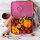 LEKKABOX Brotdose Glamour Lunchbox 880 ml mit 4 Fächern - pink glitzer ( Gravur - Namen möglich )